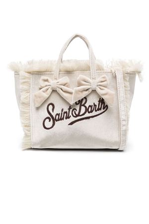 Mini Vanity borsa a mano in velluto beige SAINT BARTH KIDS | VAMI00701390G